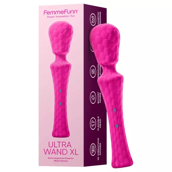 FemmeFunn Ultra Wand XL - vibrējošais masāžas zizlis rozā