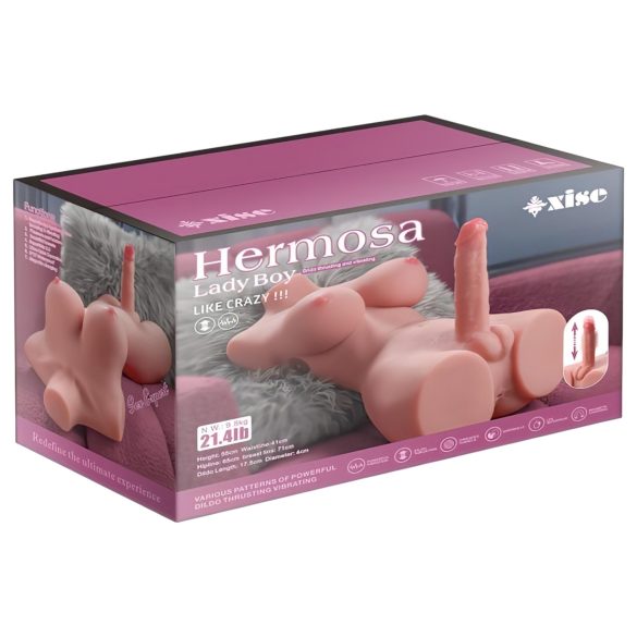 XISE seksa lelle torss ar vibrāciju un stumšanas funkciju