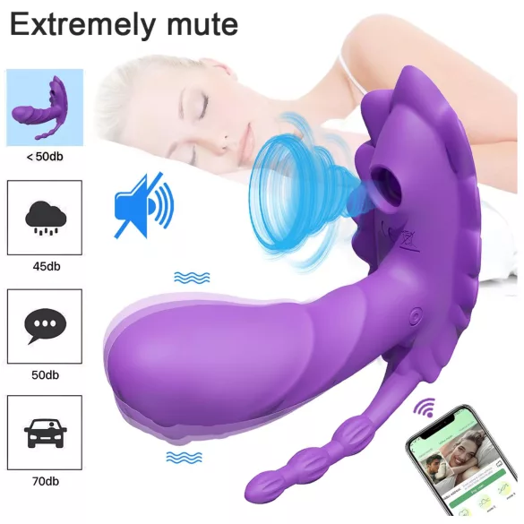 AlvUp - valkājams ar lietotni vadāms uzklājams vibrators (violets)