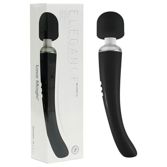 Love Magic Elegance Wand - uzlādējams masāžas vibrators melns