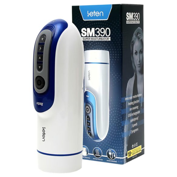 Leten SM390 - stenējošs, sildošs masturbators (balts)
