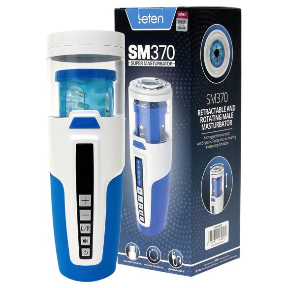 Leten SM370 - vaidzošs, rotējošs masturbators (balts)