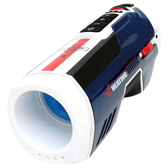 Leten SM Future Pro - tīklā pieslēdzams stumdošs, saspiedošs, sildošs masturbators (zils)