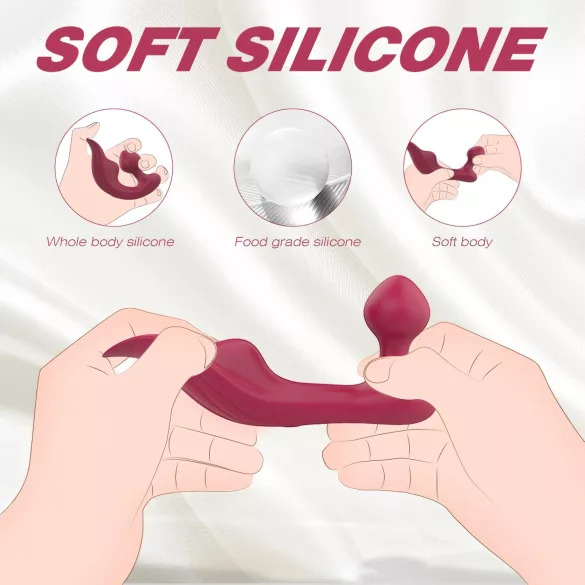 Sex HD Chomper - klitora un anālais vibrators sarkans