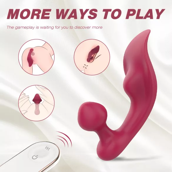 Sex HD Chomper - klitora un anālais vibrators sarkans