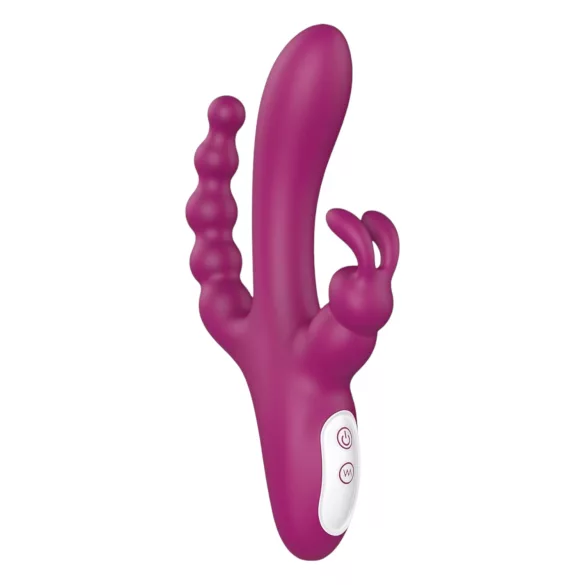 Sex HD Joker - trīszaru vibrators uzlādējams ūdensizturīgs violets