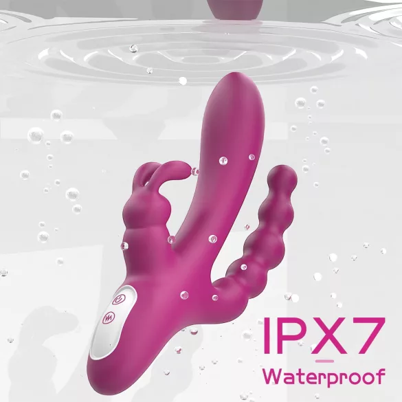 Sex HD Joker - trīszaru vibrators uzlādējams ūdensizturīgs violets