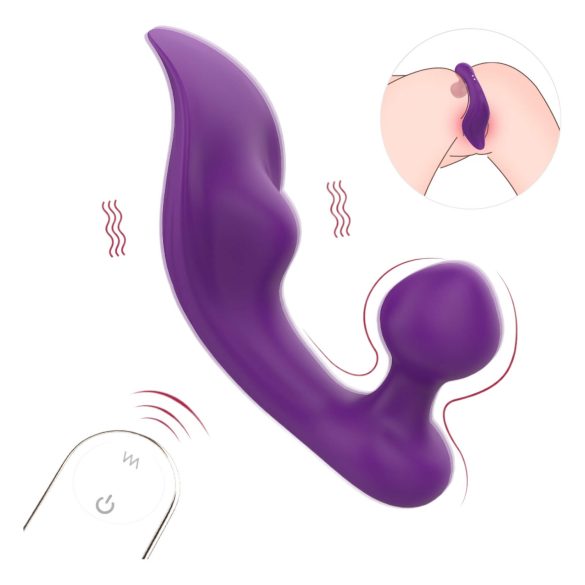 Ūdensnecaurlaidīgs klitora un anālā vibrators (violets)