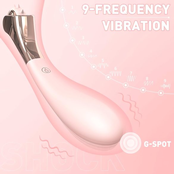 Sex HD - vibrators ar akumulatoru un stimulējošu riteni rozā krāsā, ūdensizturīgs