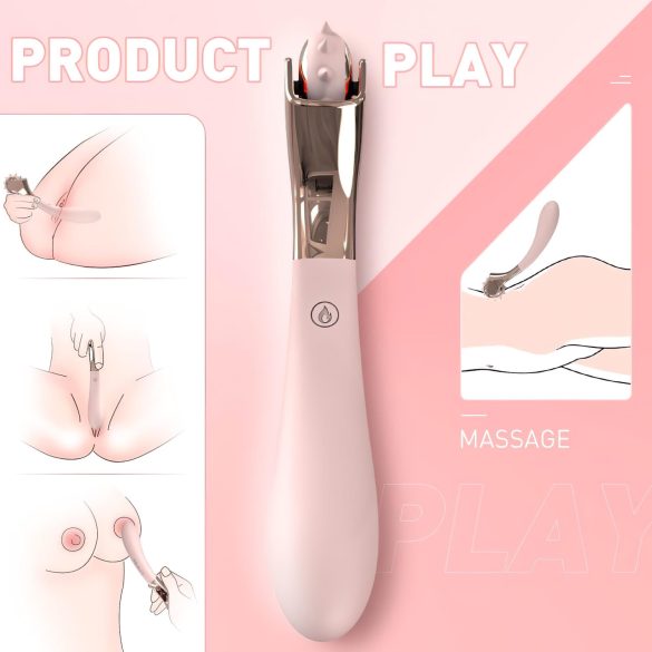 Sex HD - vibrators ar akumulatoru un stimulējošu riteni rozā krāsā, ūdensizturīgs