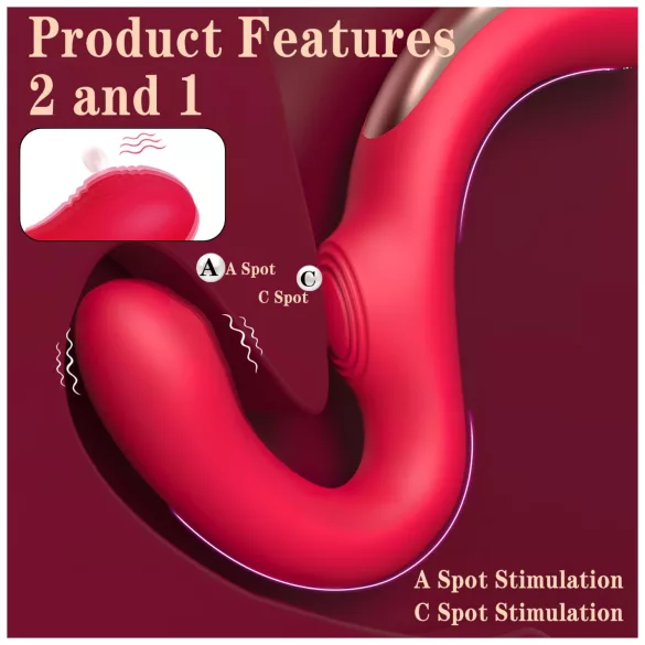 SEX HD Genie - G-punkta un klitora vibrators sarkans