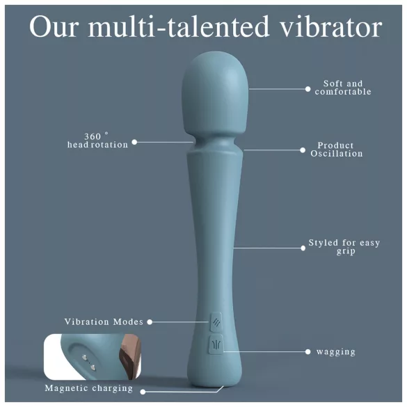 SEX HD Dancer - masāžas vibrators ar vibrāciju, tirkīza krāsa