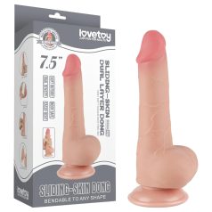 Lovetoy divslāņu dildo ar piesūcekni 19,5cm naturāls