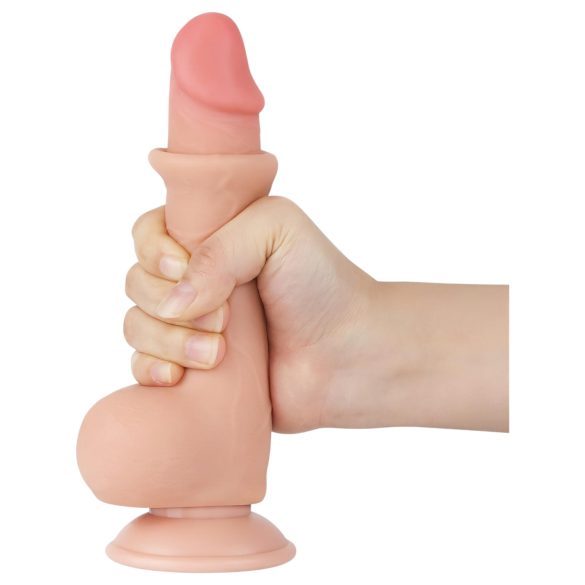 Lovetoy divslāņu dildo ar piesūcekni 19,5cm naturāls