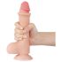 Lovetoy divslāņu dildo ar sēkliniekiem 20 cm naturālas krāsas