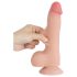 Lovetoy divslāņu dildo ar sēkliniekiem 20 cm naturālas krāsas