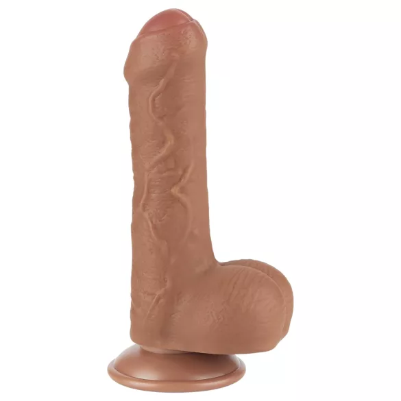 Lovetoy divslāņu dildo ar sēkliniekiem 18,3 cm naturāls