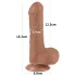 Lovetoy divslāņu dildo ar sēkliniekiem 18,3 cm naturāls