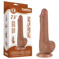 Lovetoy divslāņu dildo ar sēkliniekiem 19,5cm naturāls