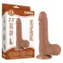 Lovetoy divslāņu dildo ar sēkliniekiem 19,5cm tumši dabīgs