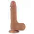 Lovetoy divslāņu dildo ar sēkliniekiem 19,5cm tumši dabīgs