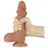 Lovetoy divslāņu dildo ar sēkliniekiem 19,5cm tumši dabīgs