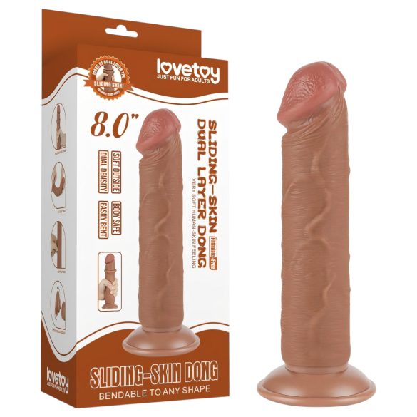 Lovetoy divslāņu dildo ar piesūcekni 20 cm naturālais