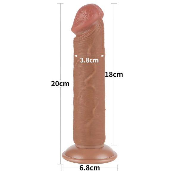 Lovetoy divslāņu dildo ar piesūcekni 20 cm naturālais