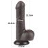 Lovetoy divslāņu dildo ar sēkliniekos, 18,3 cm, brūns