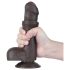Lovetoy divslāņu dildo ar sēkliniekos, 18,3 cm, brūns