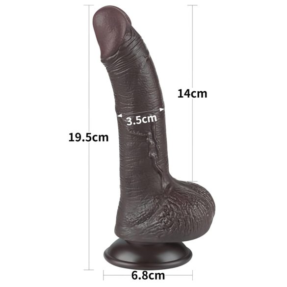 Lovetoy Sliding-Skin - piesūcekņa dubultā slāņa dildo - 19,5 cm (brūns)