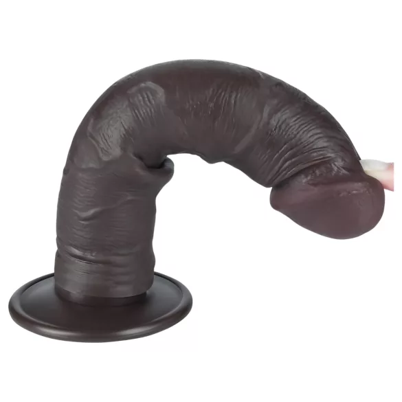 Lovetoy divslāņu dildo ar piesūcekni 20 cm brūns