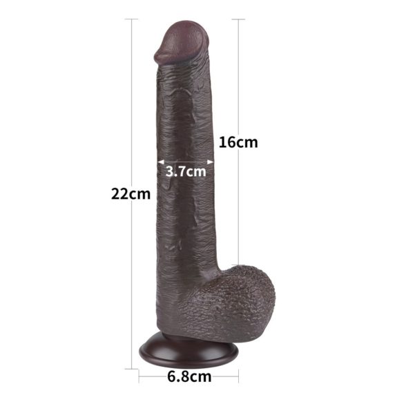 Lovetoy divslāņu dildo ar piesūcekni 20,8 cm brūns