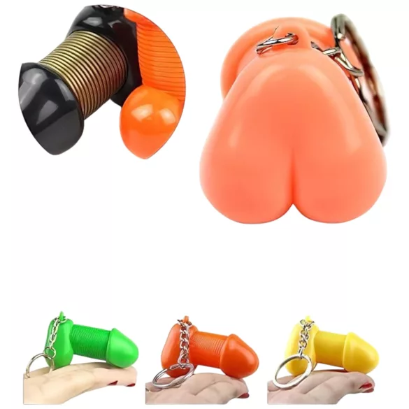 Roomfun - smieklīgs dzimumlocekļa atslēgu piekariņš (oranžs)