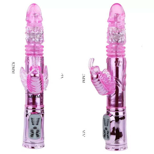 Baile - vibrators ar tauriņa formas klitoru stimulatoru rozā