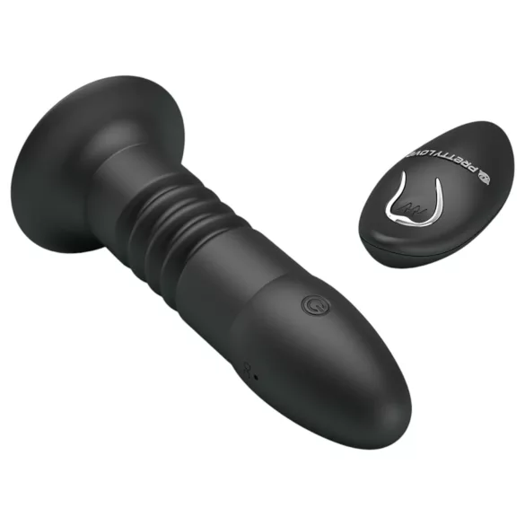Pretty Love Magic Jinger - anālais vibrators ar kustību, melns