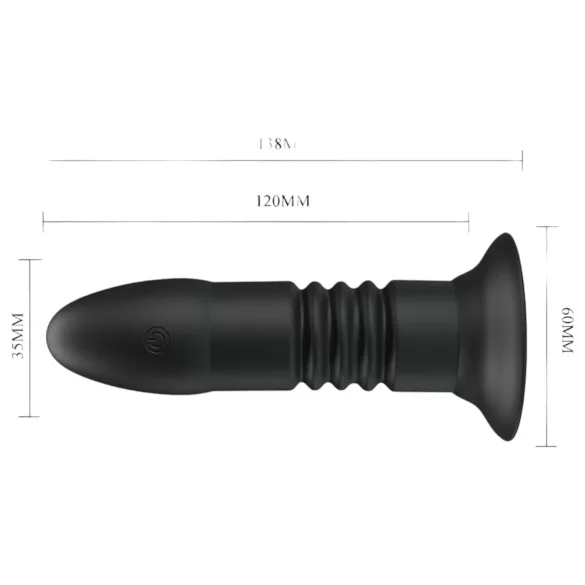 Pretty Love Magic Jinger - anālais vibrators ar kustību, melns