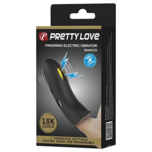 Pretty Love Marico - pirkstu vibrators ar elektro stimulāciju melns