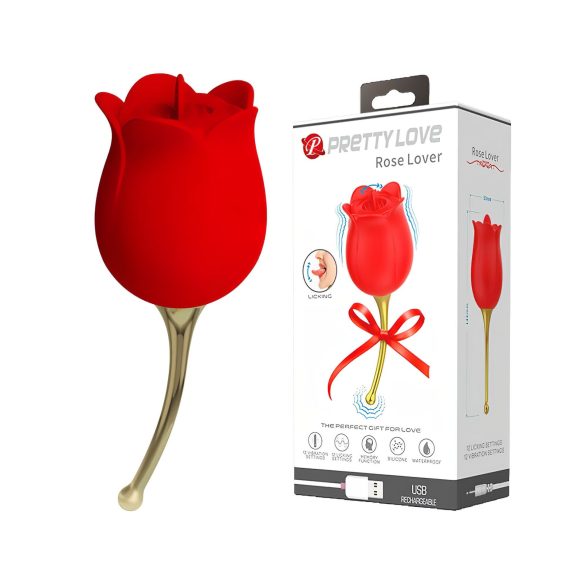 Pretty Love Rose Lover - valdzinošais 2in1 klitors vibrators (sarkans)