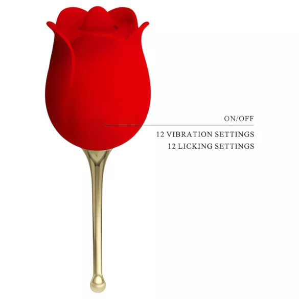 Pretty Love Rose Lover - klitora vibrators ar mēli 2in1 sarkans