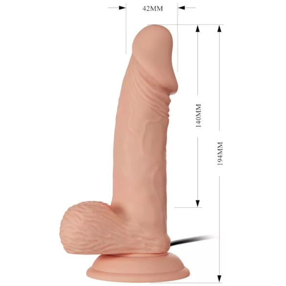Baile Zebulon - realistsks vibrators ar sēkliniekiem 19cm naturāls