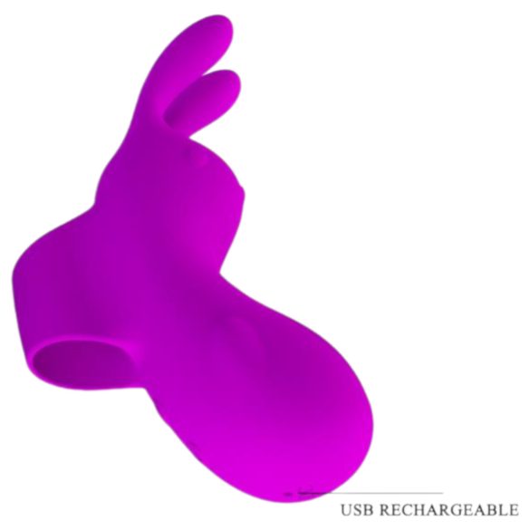 Pretty Love Bunny - pirkstu vibrators ar zaķa ausīm violets