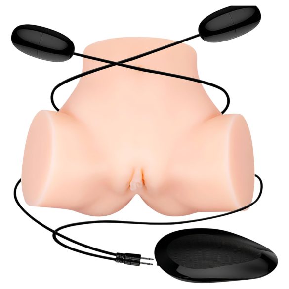 Crazy Bull - vīriešu masturbators ar vibrāciju, reālistisks anālais, miesas krāsas