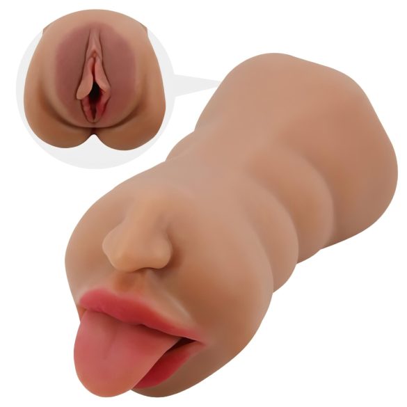 Crazy Bull - vīriešu masturbators mute un vagina, dabīga krāsa