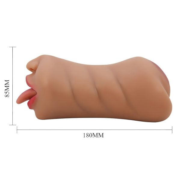 Crazy Bull - vīriešu masturbators mute un vagina, dabīga krāsa