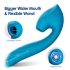 Vibeconnect - ūdensizturīgs G-punkta un klitora vibrators (zils)