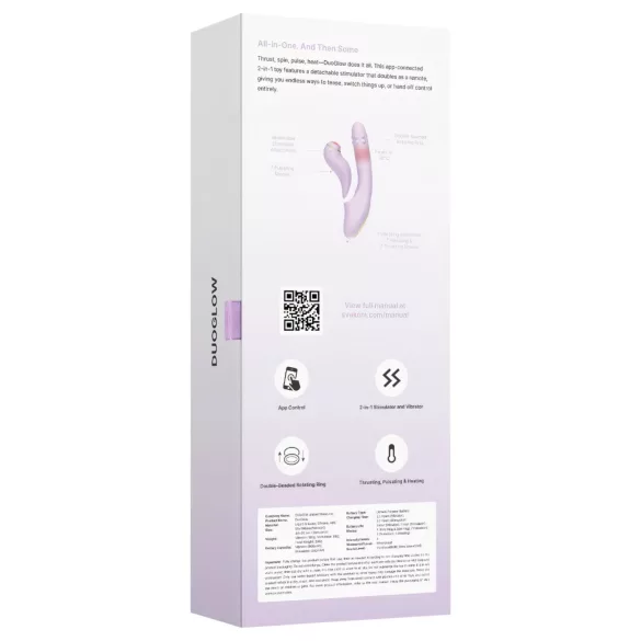 Svakom DuoGlow - G-punkta un klitora vibrators, violets