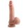 Divu blīvumu - piesūcekni, dzīvotspējīgs dildo ar oliņām - 18cm (dabiski)