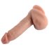 Divu blīvumu - piesūcekni, dzīvotspējīgs dildo ar oliņām - 18cm (dabiski)