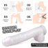 Reālistisks balts dildo ar piesūcekni un sēkliniekiem